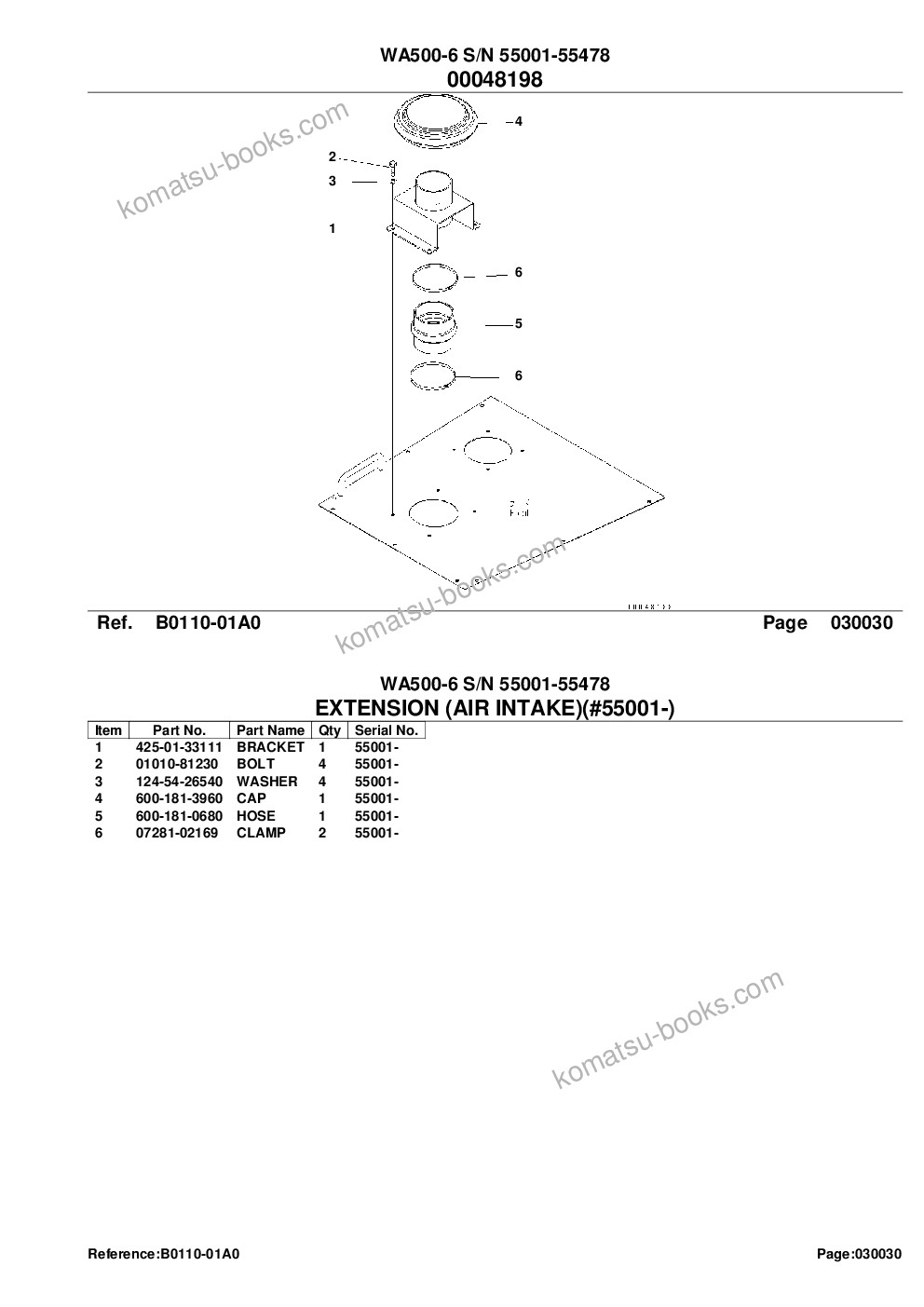 Komatsu wa500-6 s/n 55001-55478 Catálogo de piezas cover Page 5