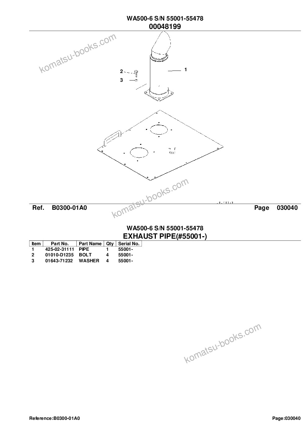 Komatsu wa500-6 s/n 55001-55478 Catálogo de piezas cover Page 6