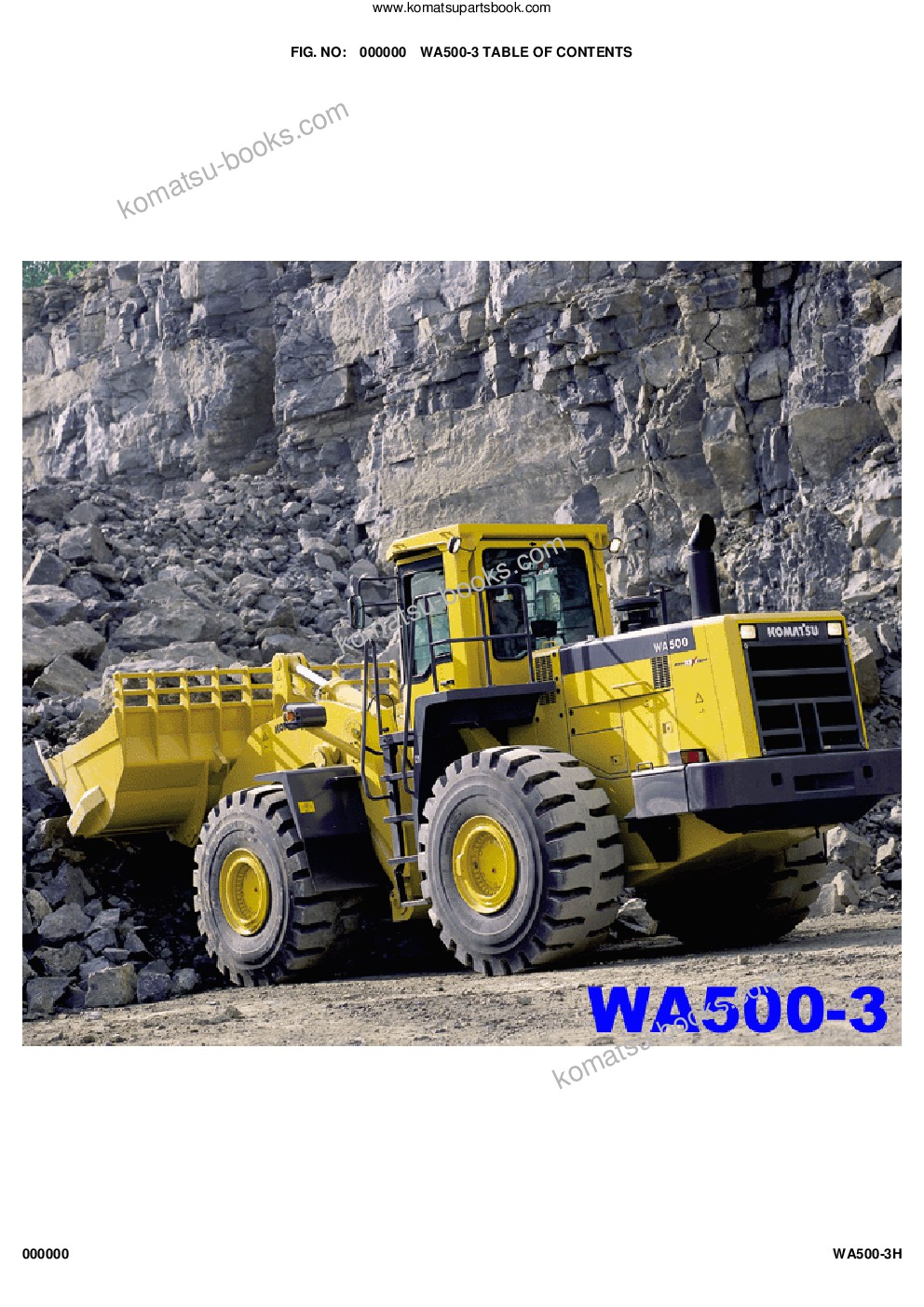 Komatsu wa500-3h s/n h20051 - up Parts catalog cover