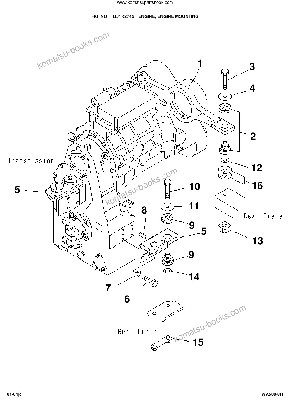 Komatsu wa500-3h s/n h20051 - up Parts catalog cover Page 10