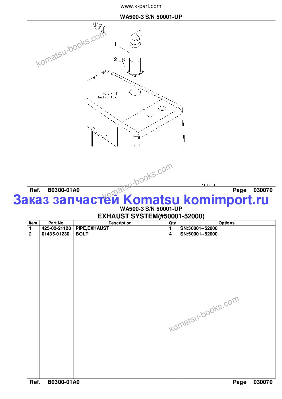 Komatsu wa500-3 s/n 50001-up komtrax for indonesia Каталог запчастей обложка Страница 9