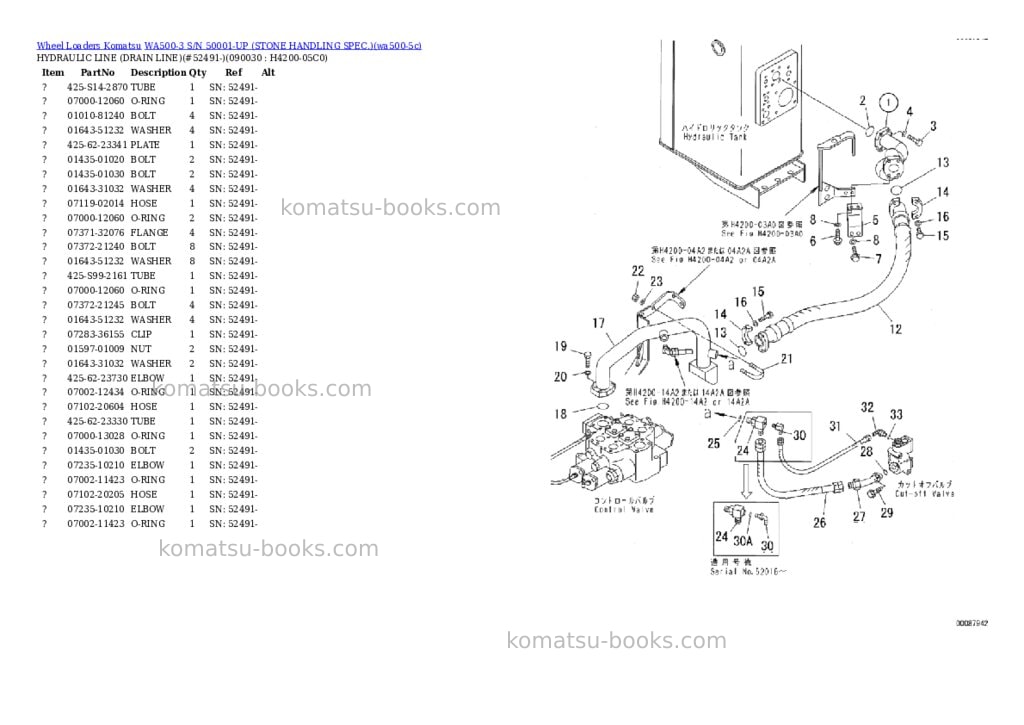 Komatsu WA500-3 S/N 50001-UP (STONE HANDLING SPEC.) Parts catalog cover Page 4