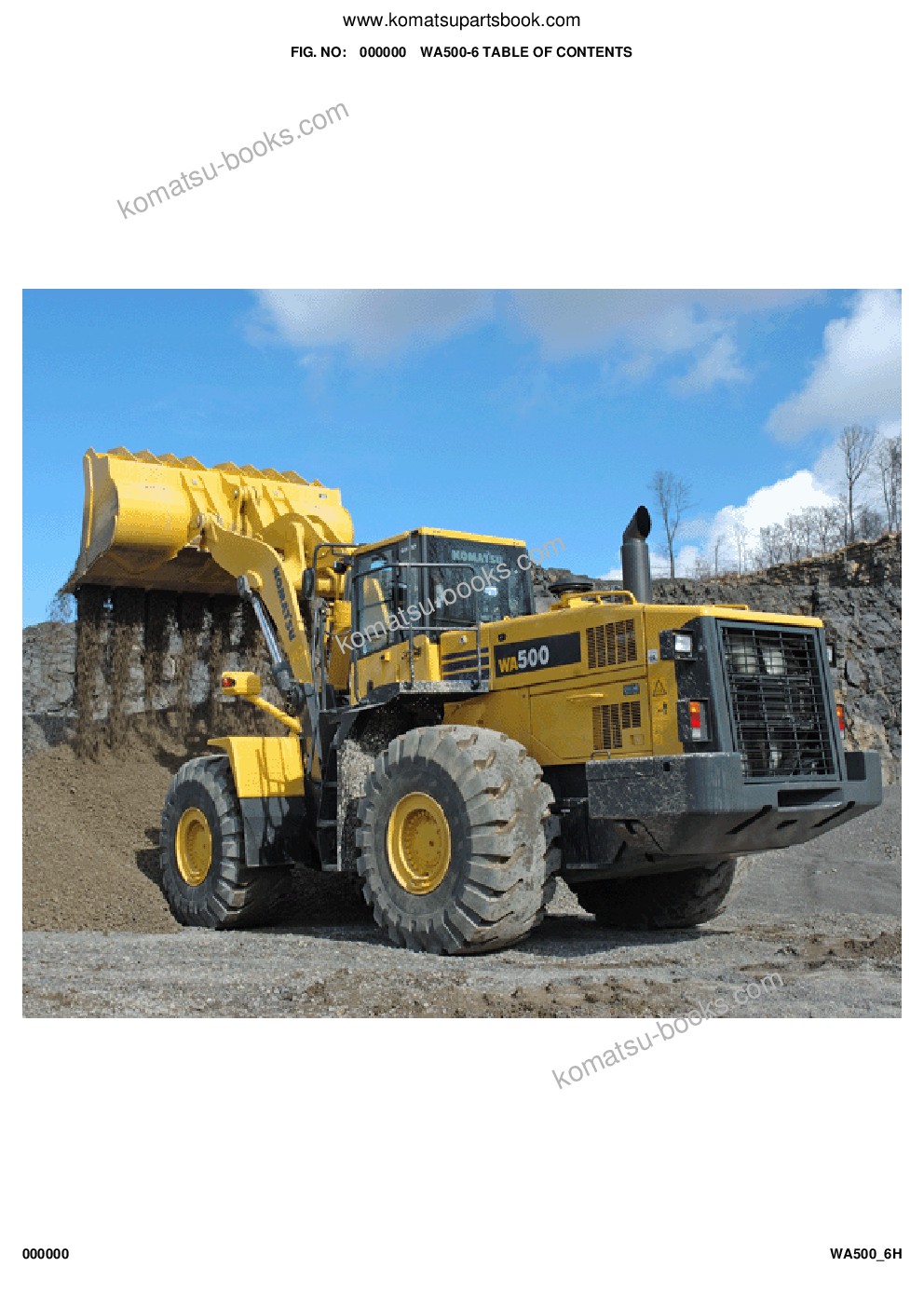 Komatsu wa500-6 s/n h60051 - up Parts catalog cover