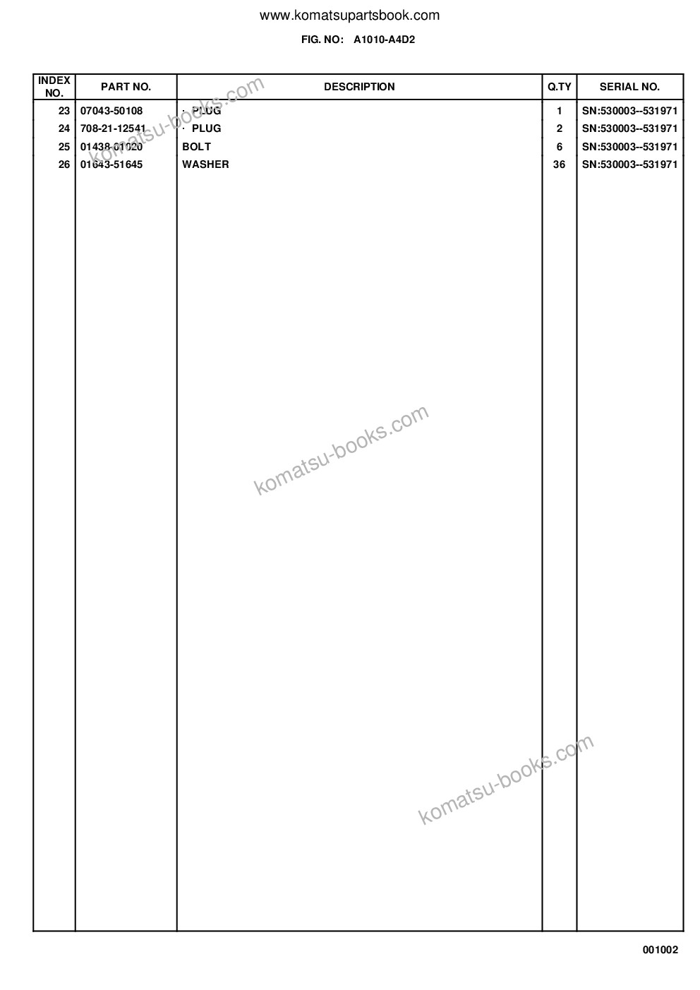 Komatsu wa500-6 s/n h60051 - up Parts catalog cover Page 9