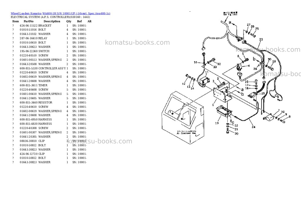 Komatsu wa600-1h s/n 10001-up -50cent. spec. Parts catalog cover Page 2 Komatsu wa600-1h s/n 10001-up -50cent. spec. Parts catalog cover Page 2