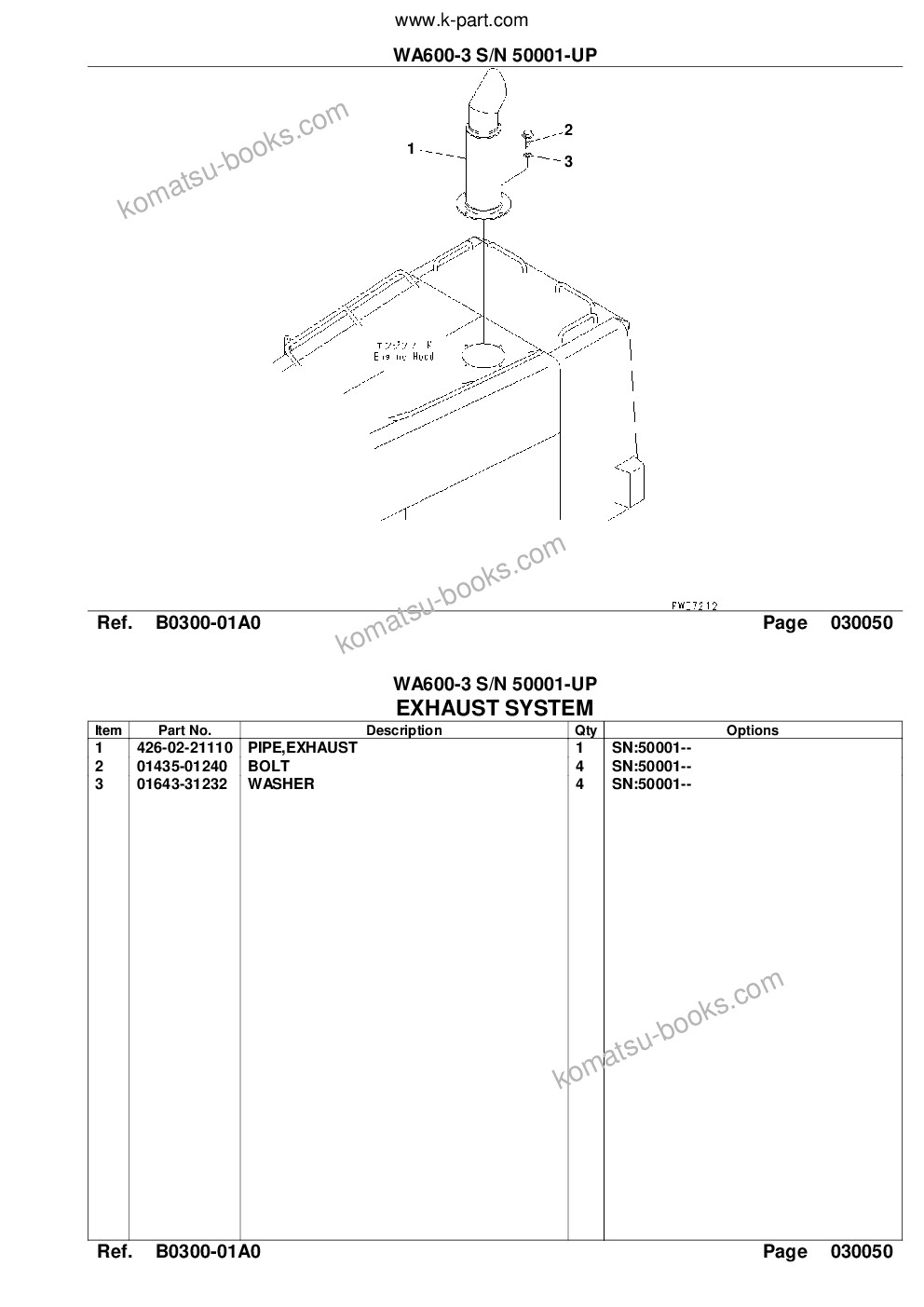 Komatsu WA600-3 S/N 50001-UP Parts catalog cover Page 7 Komatsu WA600-3 S/N 50001-UP Parts catalog cover Page 7
