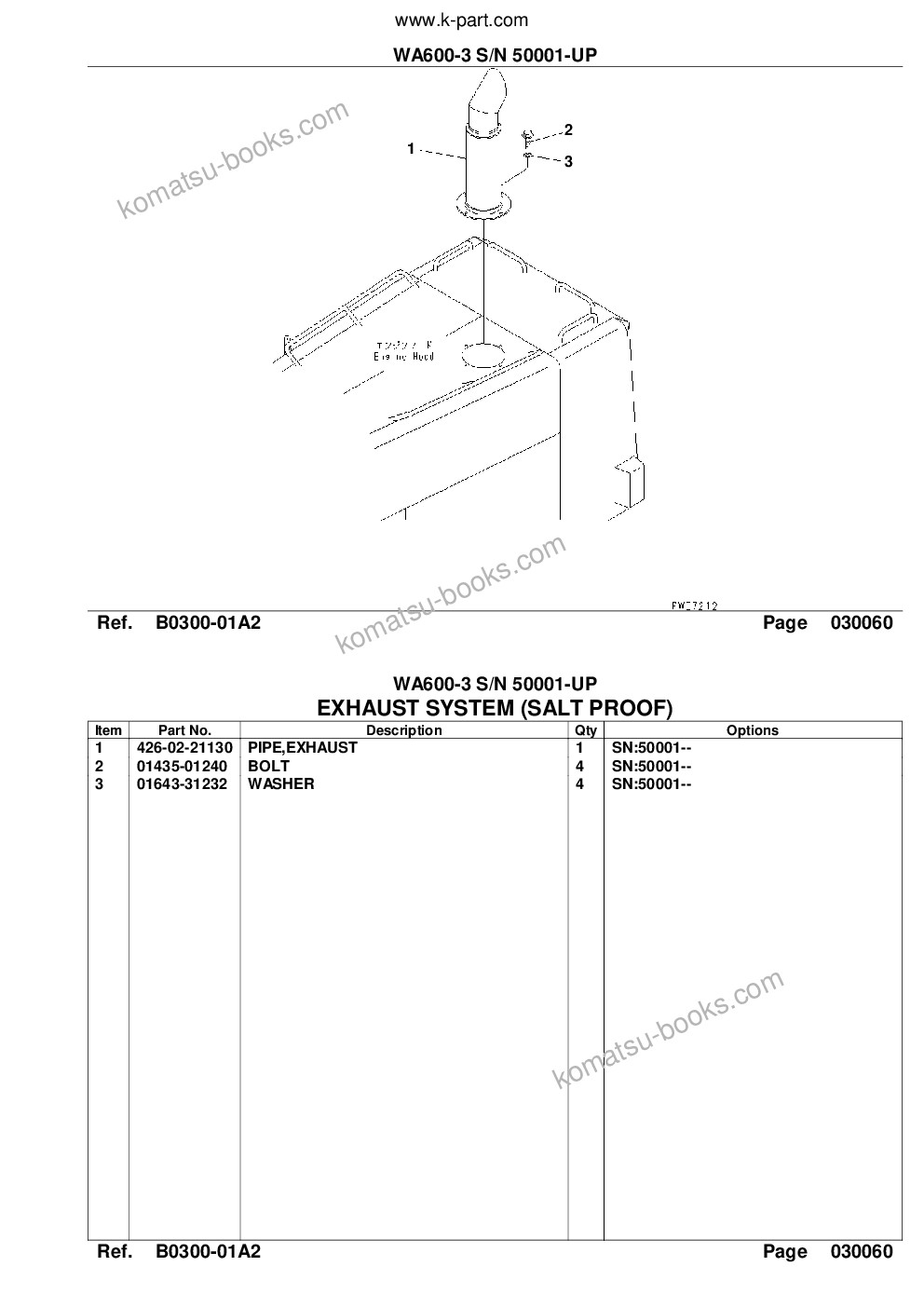 Komatsu WA600-3 S/N 50001-UP Parts catalog cover Page 8 Komatsu WA600-3 S/N 50001-UP Parts catalog cover Page 8