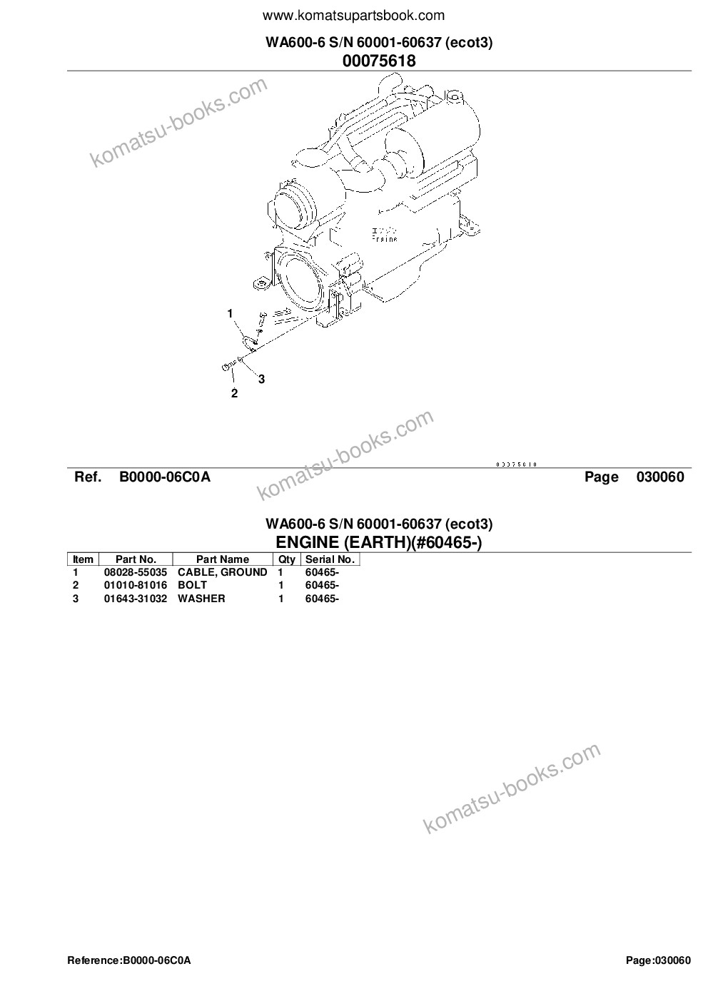 Komatsu wa600-6 s/n 60001-60637 ecot3 Parts catalog cover Page 10