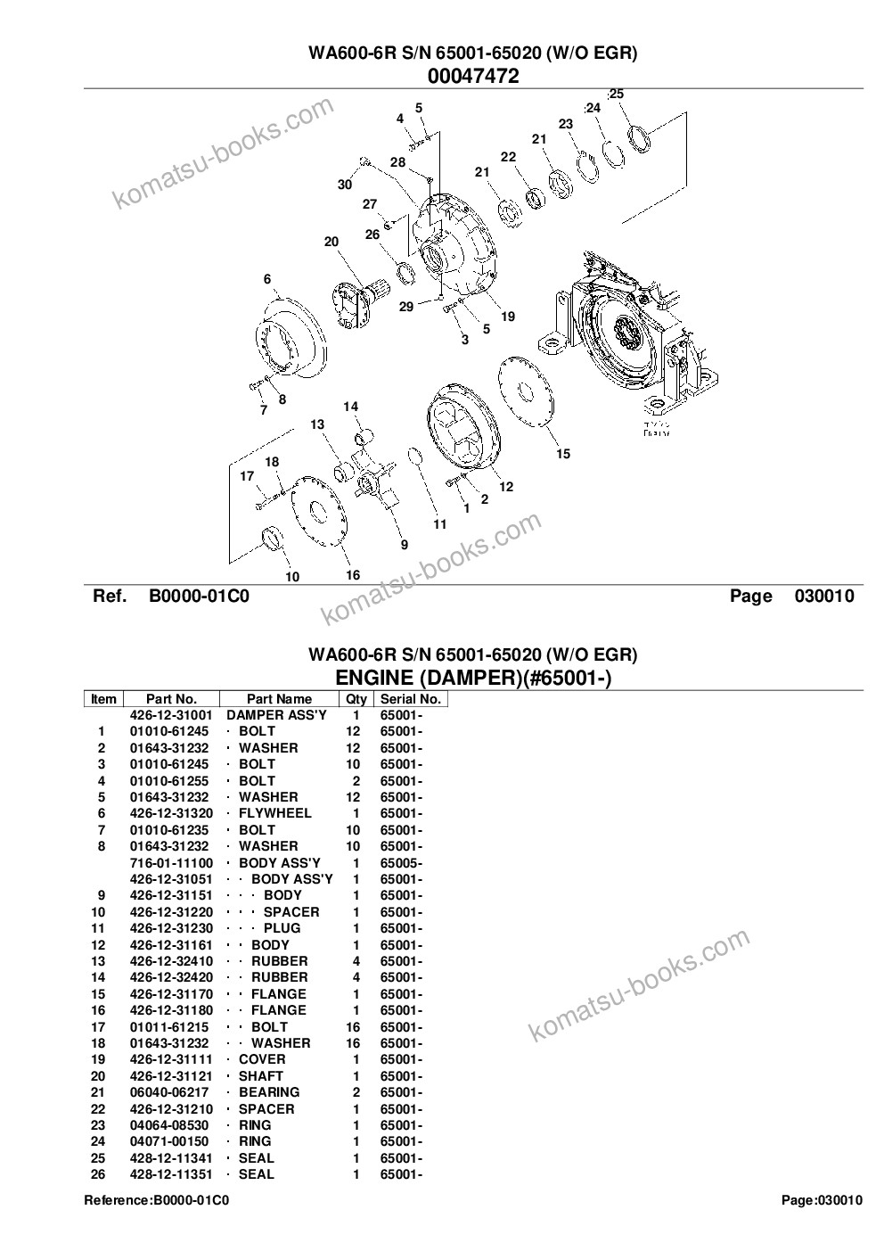 Komatsu wa600-6r s/n 65001-65020 w/o egr Catalogue de pièces couverture Page 3