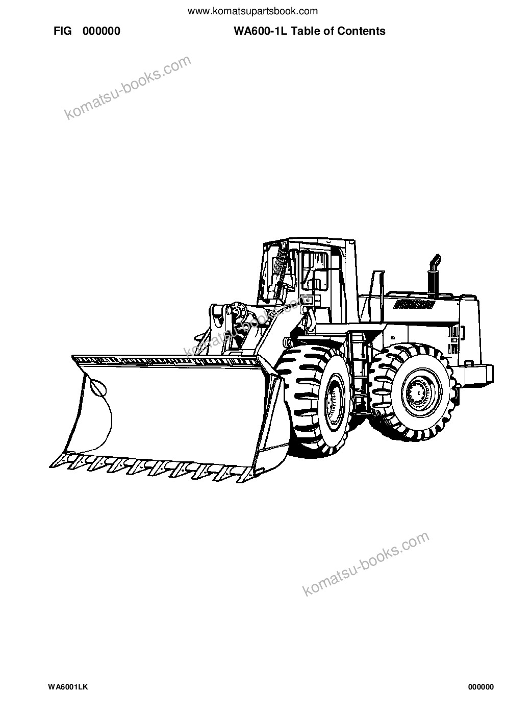 Komatsu wa600-1l supplement s/n 10001-up & a10003-a10390 Parts catalog cover Komatsu wa600-1l supplement s/n 10001-up & a10003-a10390 Parts catalog cover