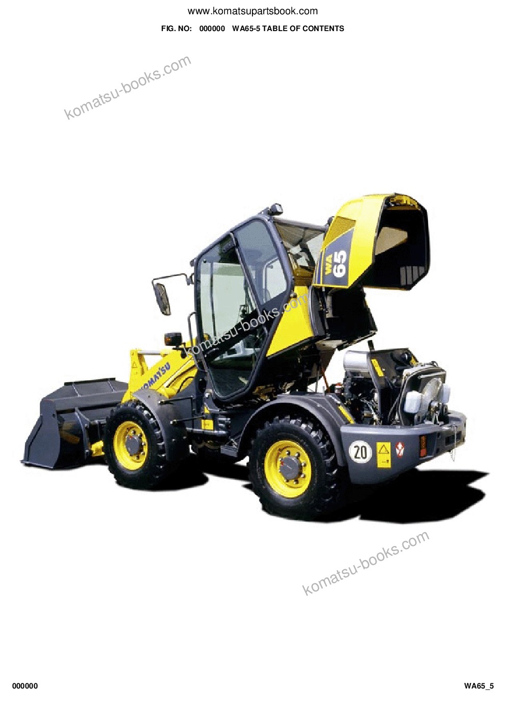 Komatsu wa65-5 s/n h50051 - up Parts catalog cover Komatsu wa65-5 s/n h50051 - up Parts catalog cover