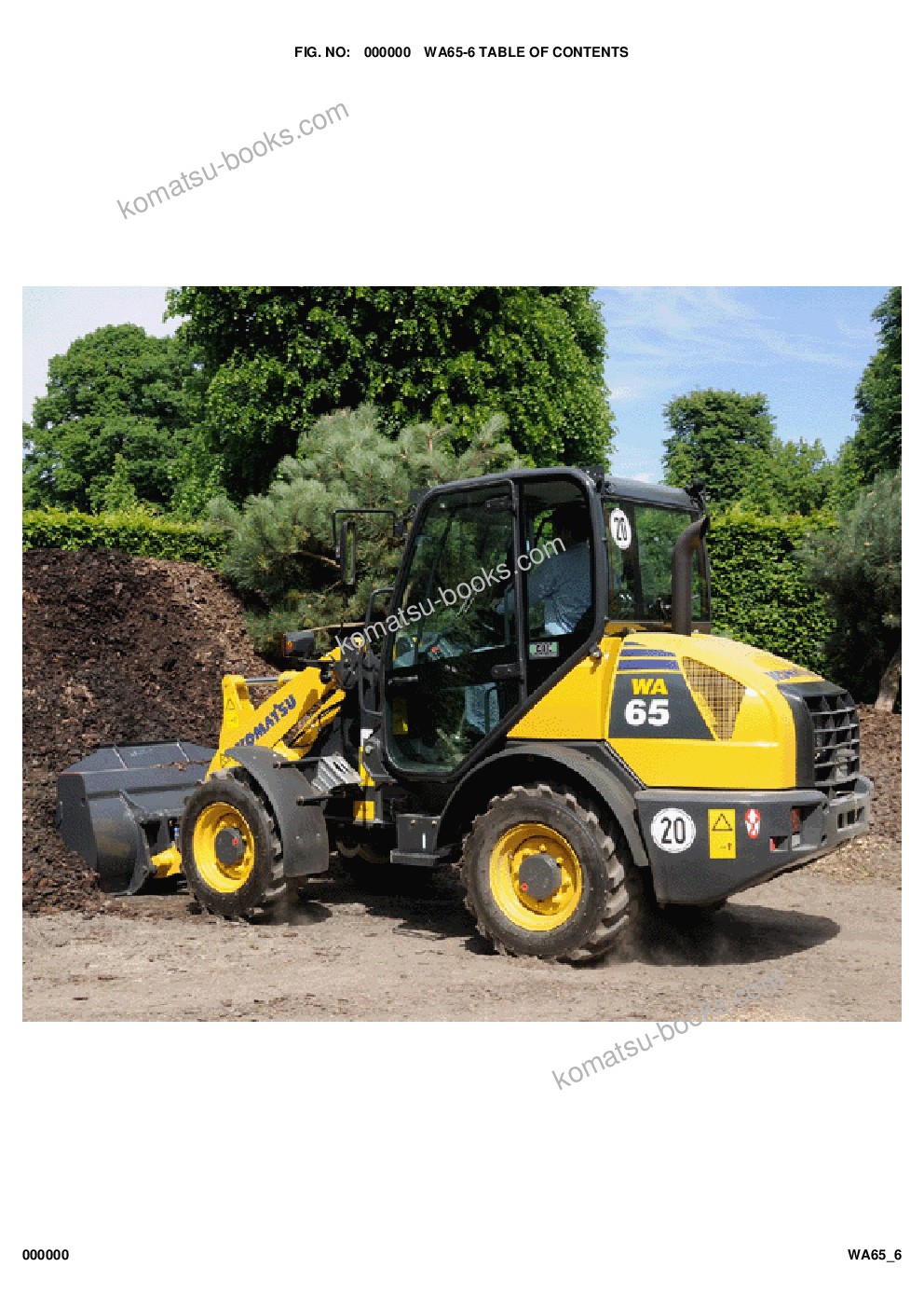 Komatsu wa65-6 s/n h60051 - up Parts catalog cover Komatsu wa65-6 s/n h60051 - up Parts catalog cover