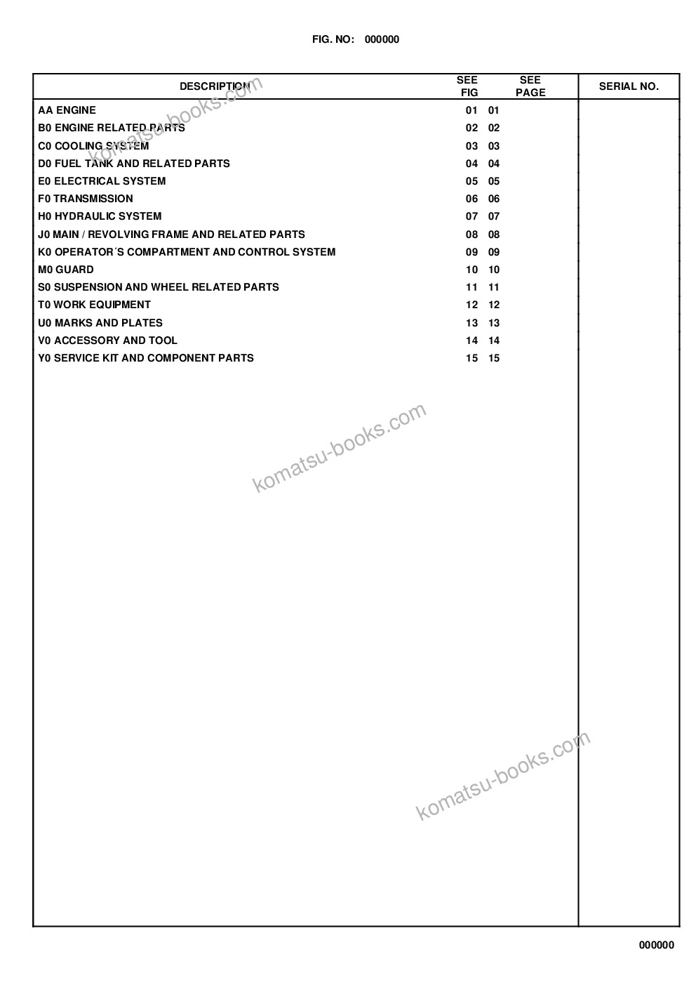 Komatsu wa65-6 s/n h60051 - up Parts catalog cover Page 2 Komatsu wa65-6 s/n h60051 - up Parts catalog cover Page 2