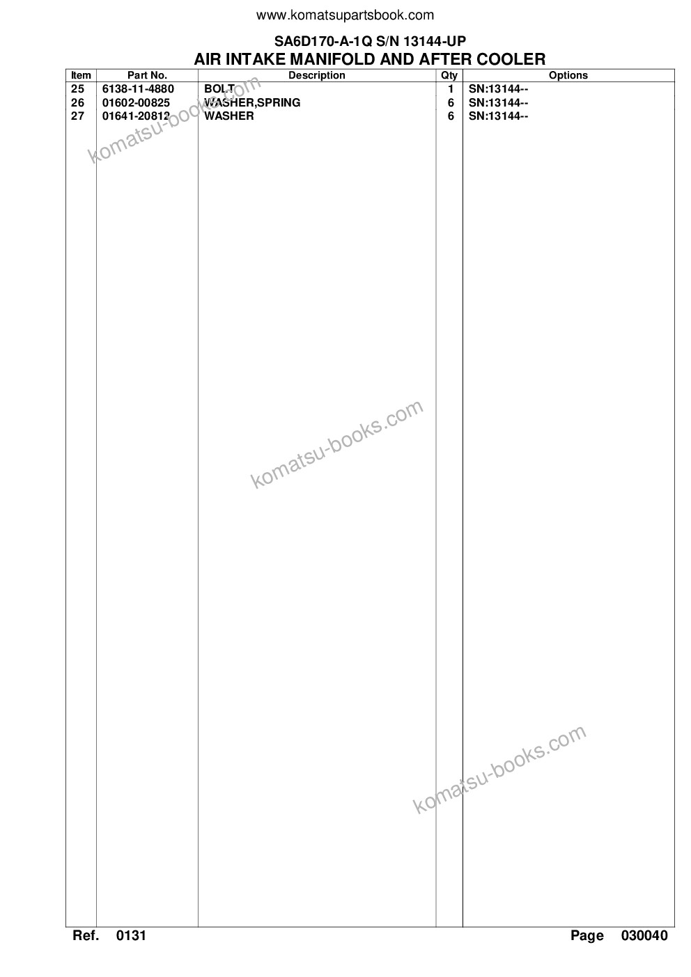 Komatsu wa700-1 s/n 10001-up Parts catalog cover Page 8 Komatsu wa700-1 s/n 10001-up Parts catalog cover Page 8