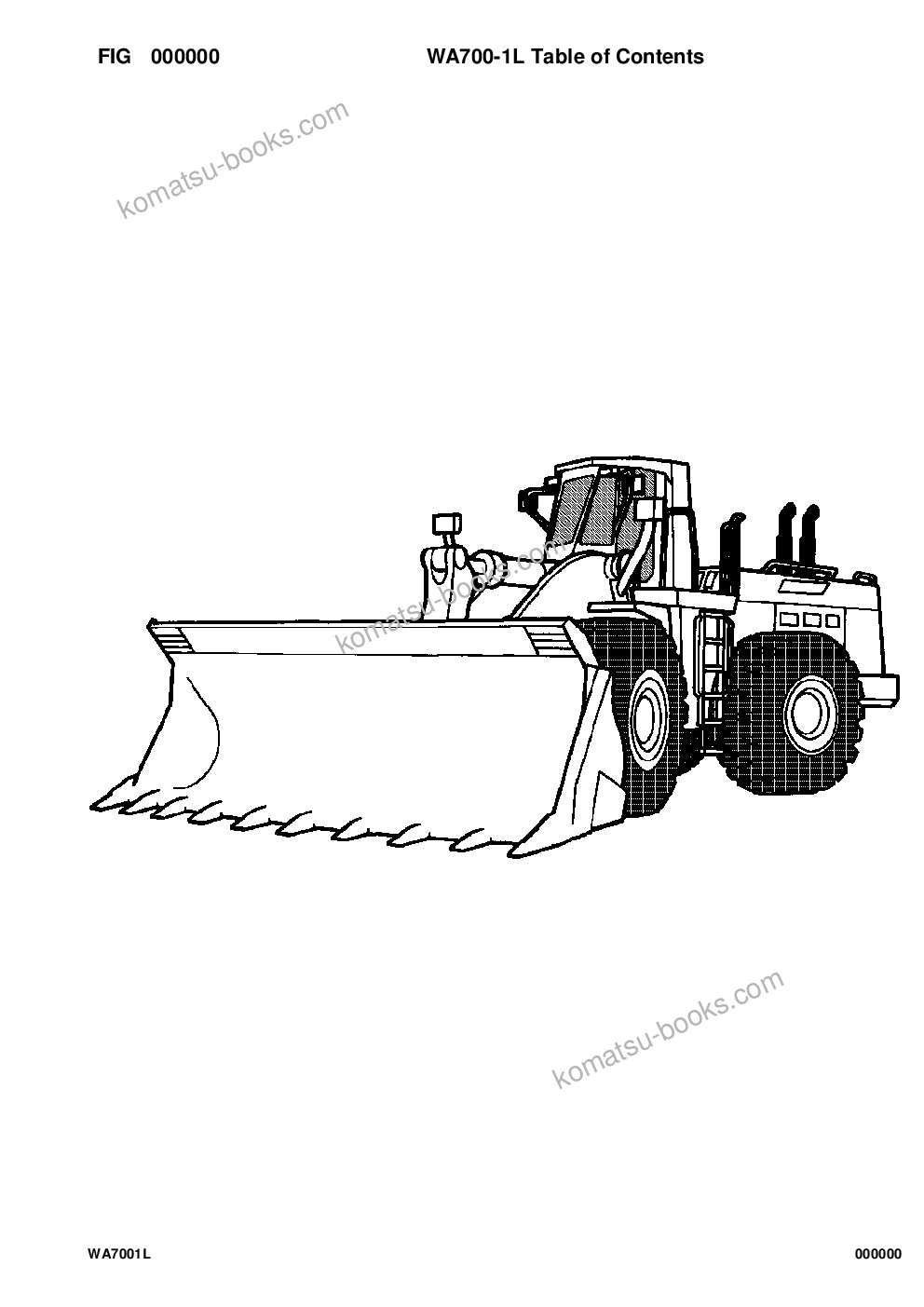 Komatsu wa700-1l s/n a20001-up Parts catalog cover
