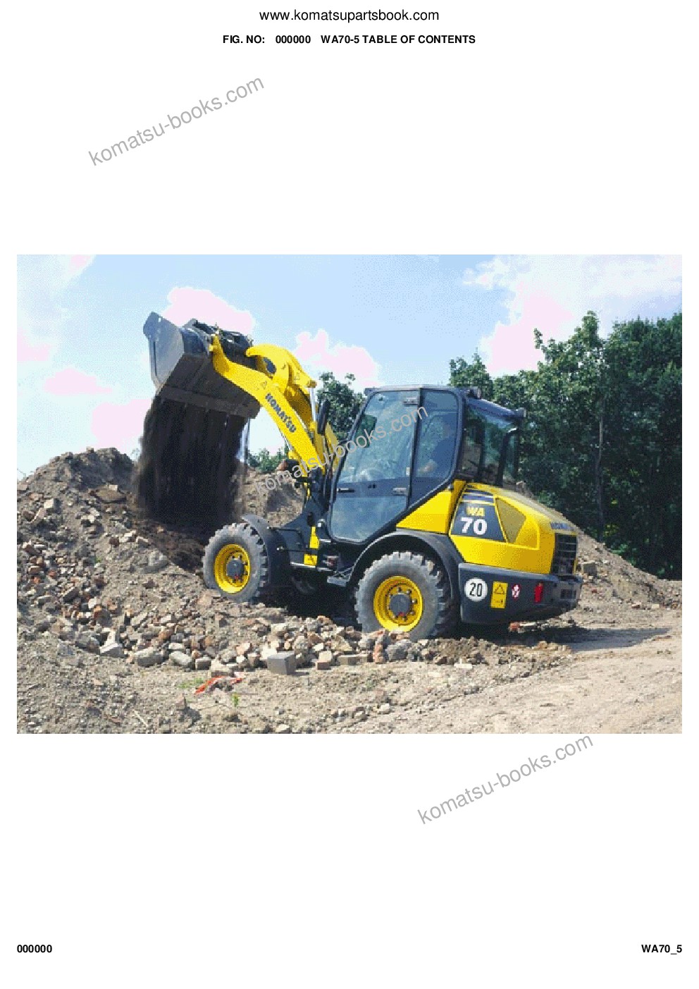 Komatsu wa70-5 s/n h50051 - up Ersatzteilkatalog Titelseite