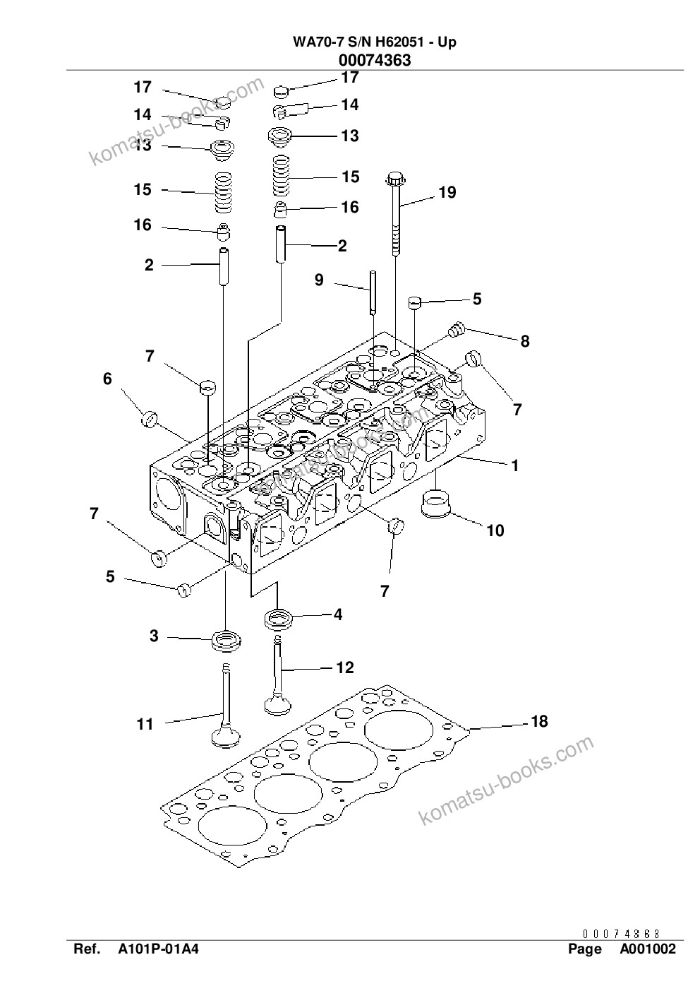 Komatsu wa70-7 s/n h62051 - up Ersatzteilkatalog Titelseite Seite 6