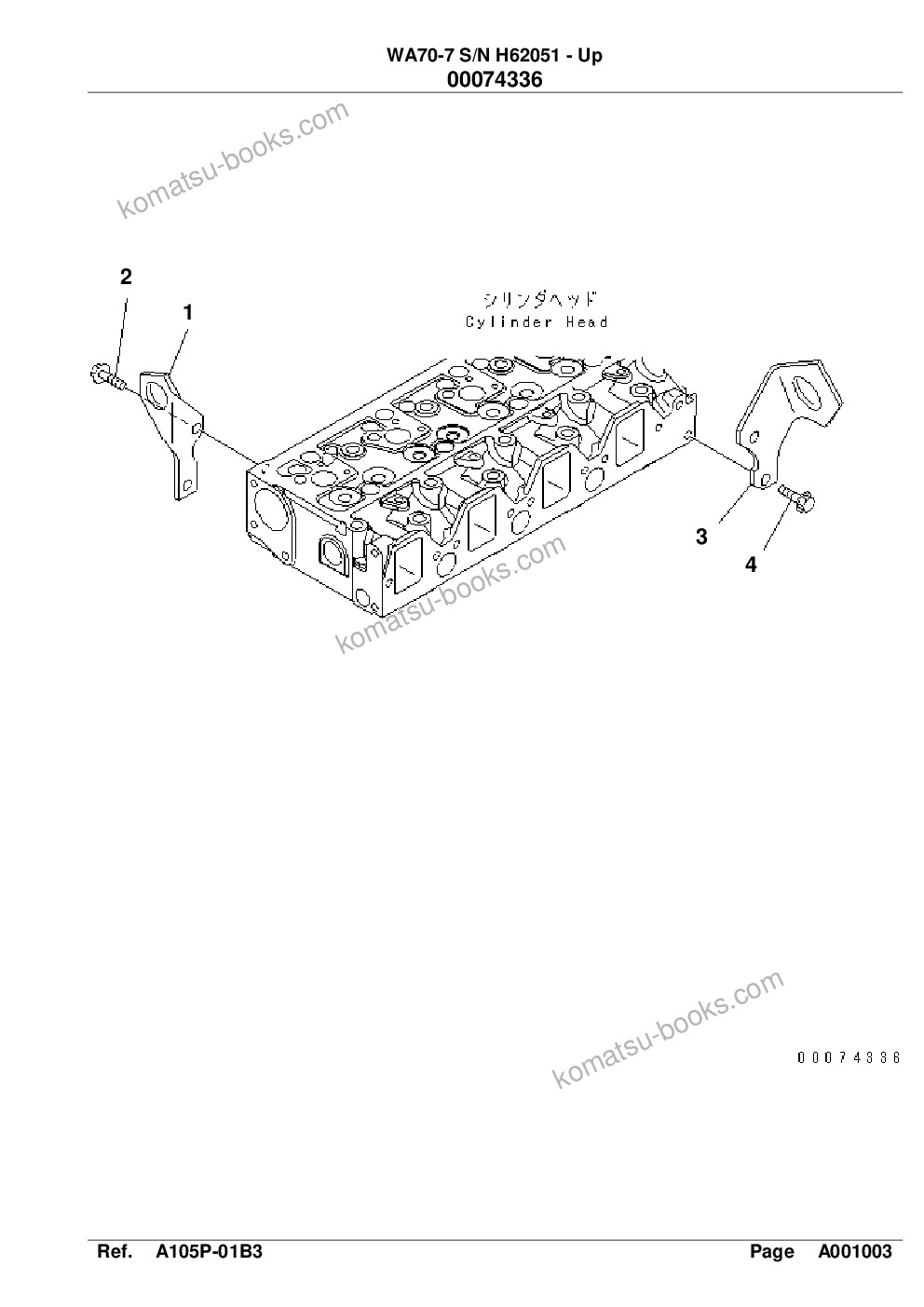Komatsu wa70-7 s/n h62051 - up Ersatzteilkatalog Titelseite Seite 8
