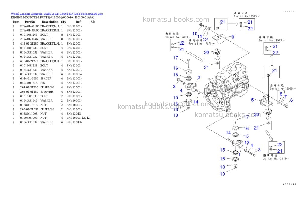 Komatsu wa80-3 s/n 10001-up cab spec. Parts catalog cover Page 3 Komatsu wa80-3 s/n 10001-up cab spec. Parts catalog cover Page 3