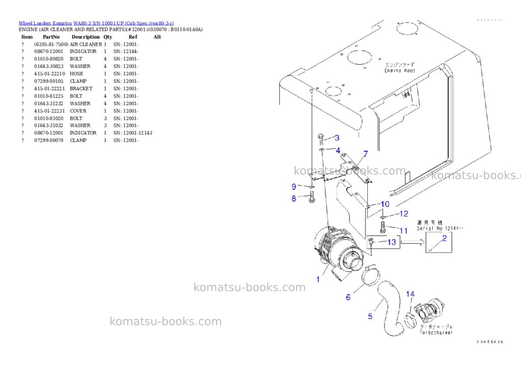 Komatsu wa80-3 s/n 10001-up cab spec. Parts catalog cover Page 6 Komatsu wa80-3 s/n 10001-up cab spec. Parts catalog cover Page 6