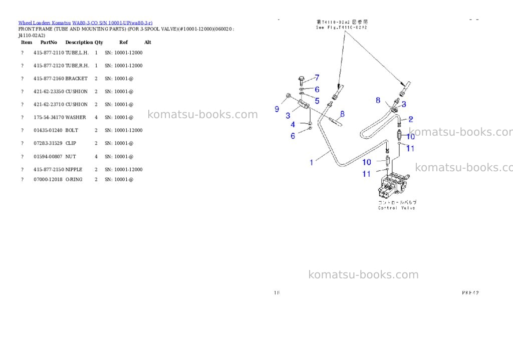 Komatsu wa80-3-co s/n 10001-up Parts catalog cover Page 3 Komatsu wa80-3-co s/n 10001-up Parts catalog cover Page 3