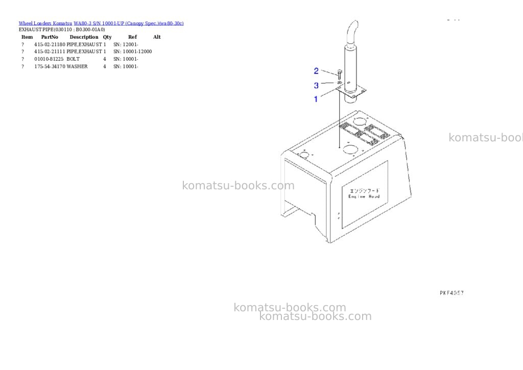 Komatsu wa80-3 s/n 10001-up canopy spec. Parts catalog cover Page 10 Komatsu wa80-3 s/n 10001-up canopy spec. Parts catalog cover Page 10