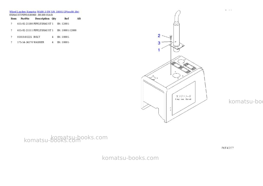 Komatsu WA80-3-SW S/N 10001-UP Parts catalog cover Page 4