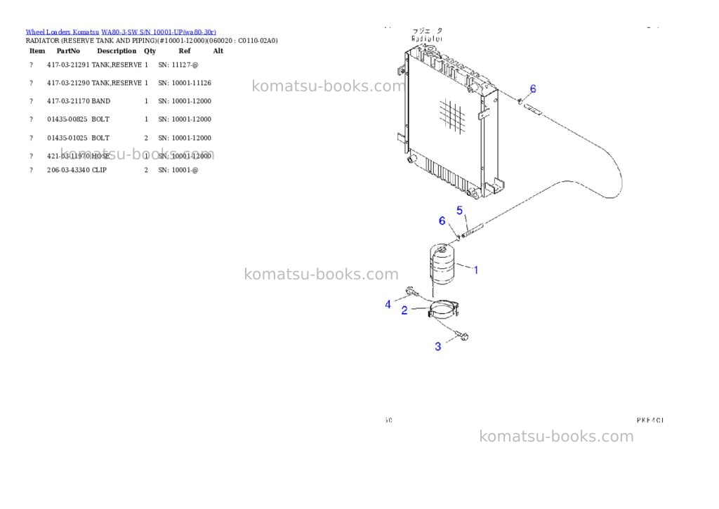 Komatsu WA80-3-SW S/N 10001-UP Parts catalog cover Page 7