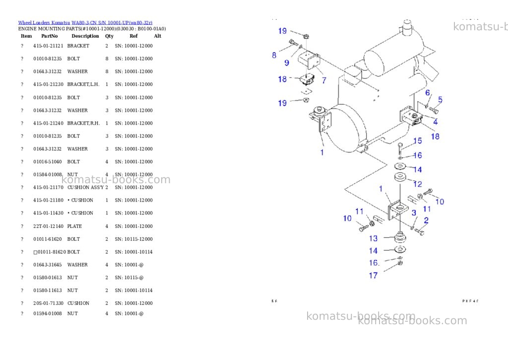 Komatsu wa80-3-cn s/n 10001-up Parts catalog cover Page 2 Komatsu wa80-3-cn s/n 10001-up Parts catalog cover Page 2