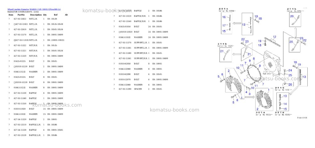 Komatsu wa800-1 s/n 10001-up Parts catalog cover Page 6 Komatsu wa800-1 s/n 10001-up Parts catalog cover Page 6