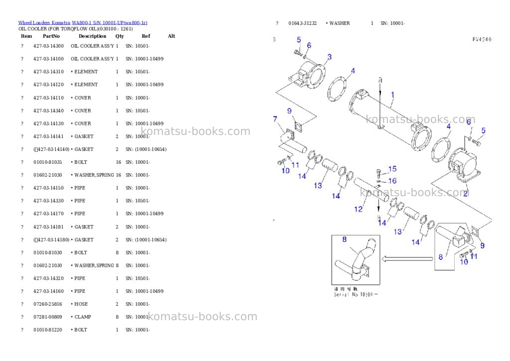 Komatsu wa800-1 s/n 10001-up Parts catalog cover Page 9 Komatsu wa800-1 s/n 10001-up Parts catalog cover Page 9