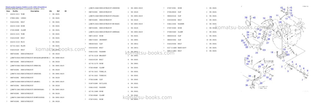 Komatsu wa800-1-a s/n 10001-up Parts catalog cover Komatsu wa800-1-a s/n 10001-up Parts catalog cover