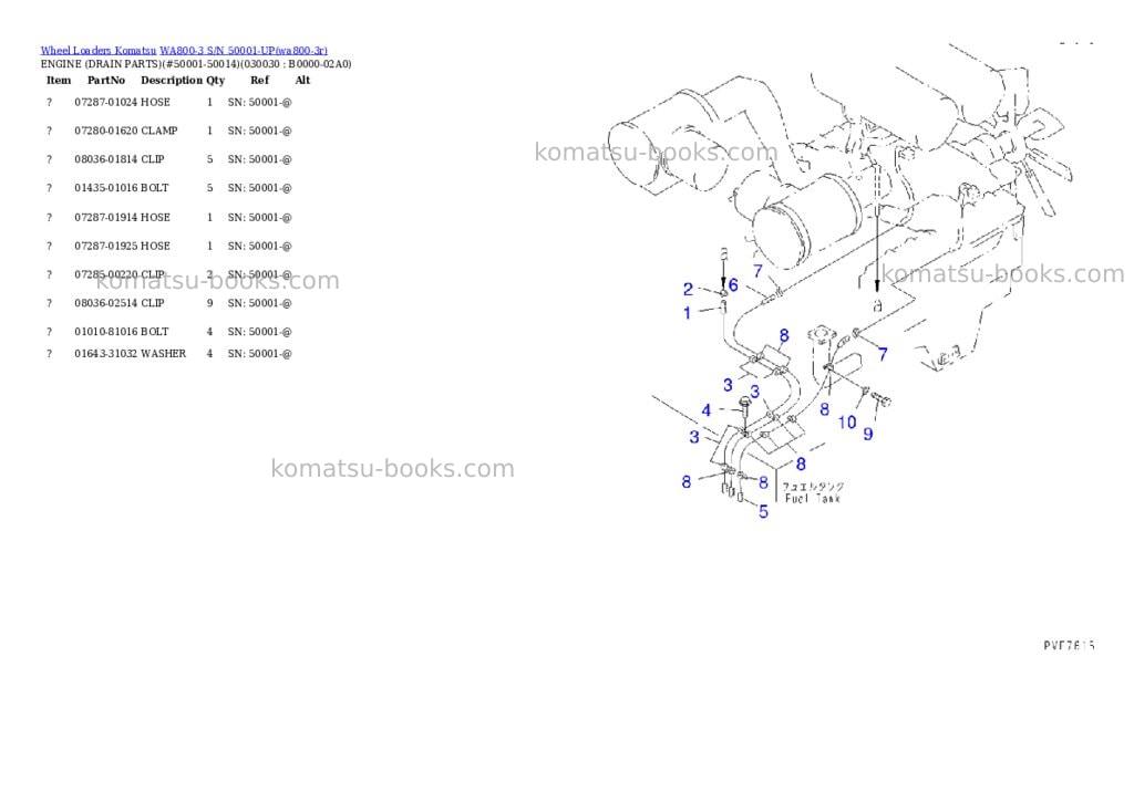 Komatsu WA800-3 S/N 50001-UP Parts catalog cover Page 2