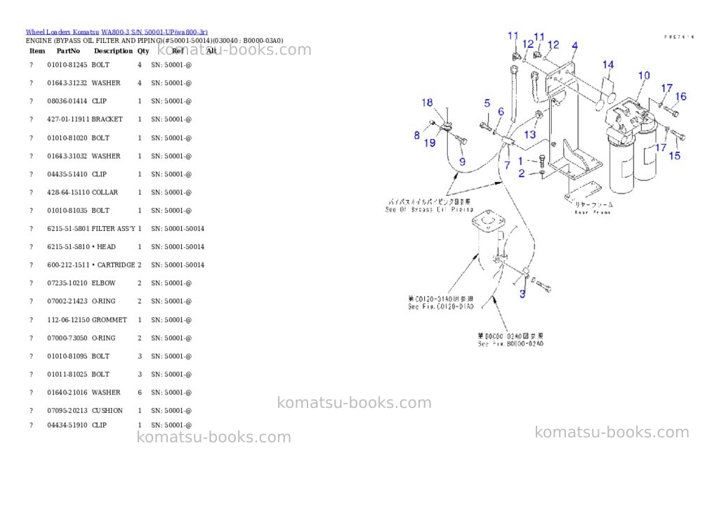 Komatsu WA800-3 S/N 50001-UP Parts catalog cover Page 3