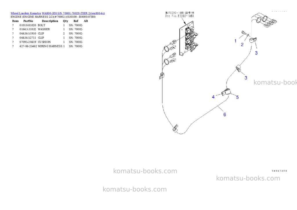 Komatsu wa800-3e0 s/n 70001-70029 tier 2 Parts catalog cover Page 9 Komatsu wa800-3e0 s/n 70001-70029 tier 2 Parts catalog cover Page 9