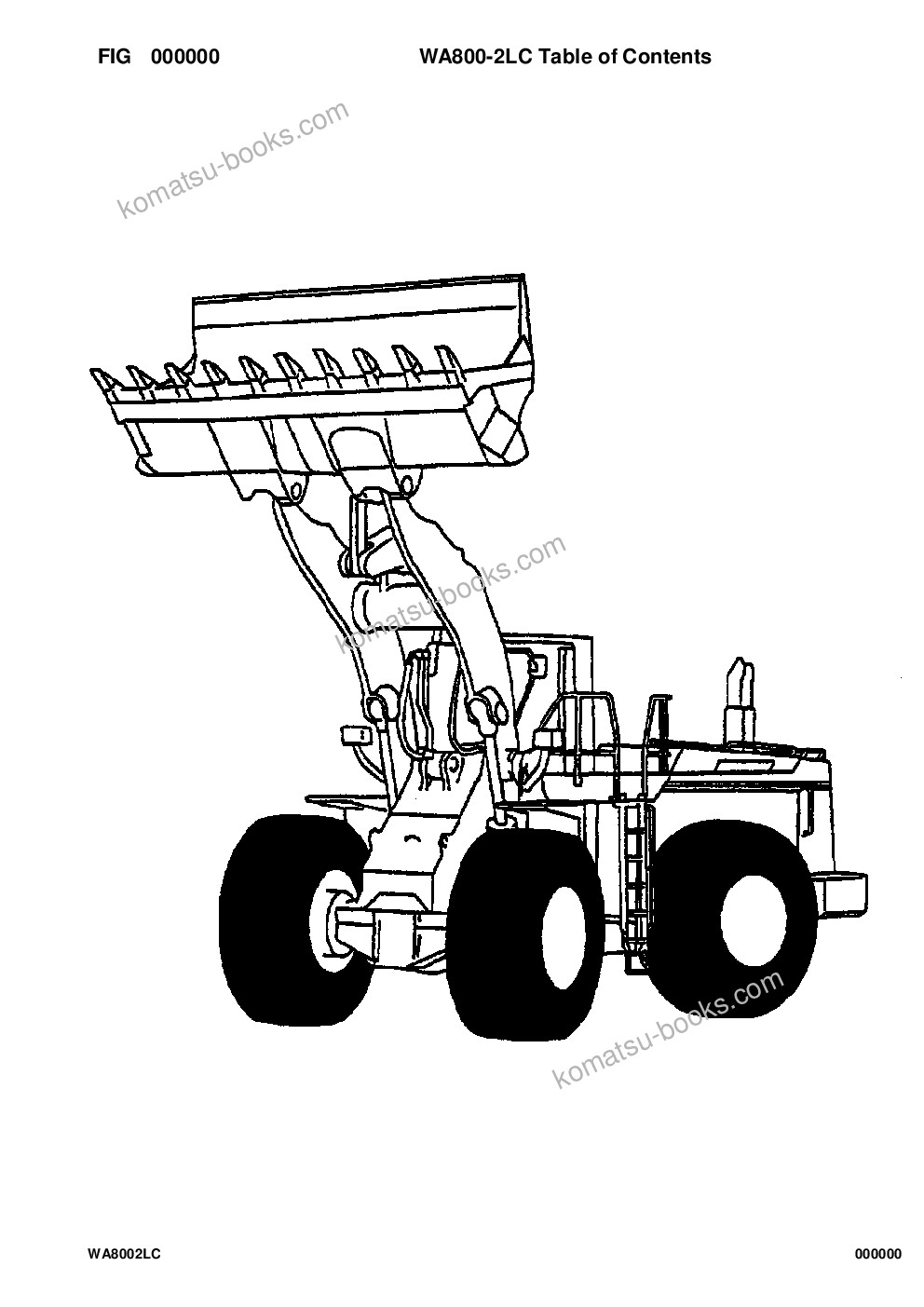 Komatsu wa800-2lc s/n a20020-up Parts catalog cover