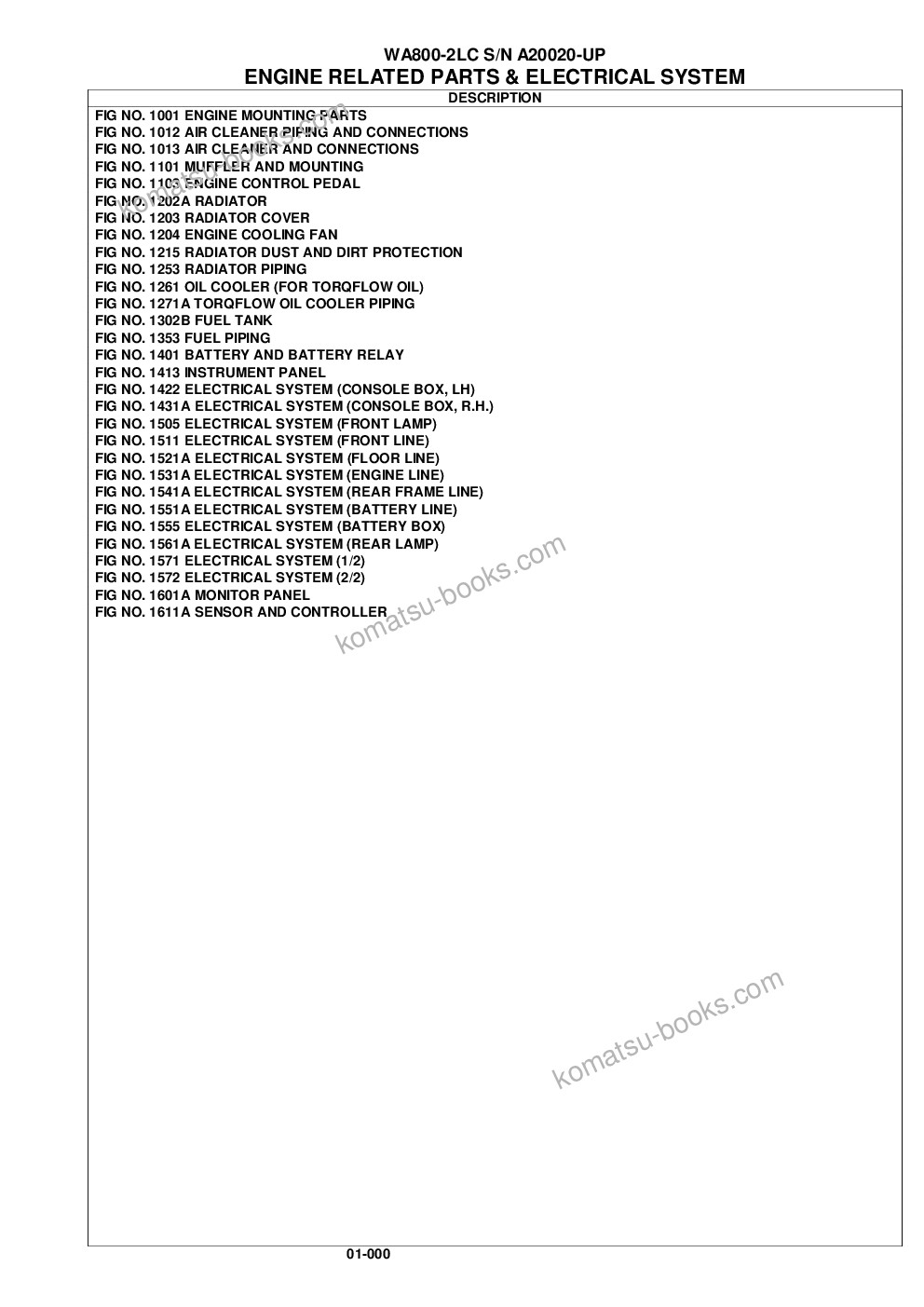 Komatsu wa800-2lc s/n a20020-up Parts catalog cover Page 3