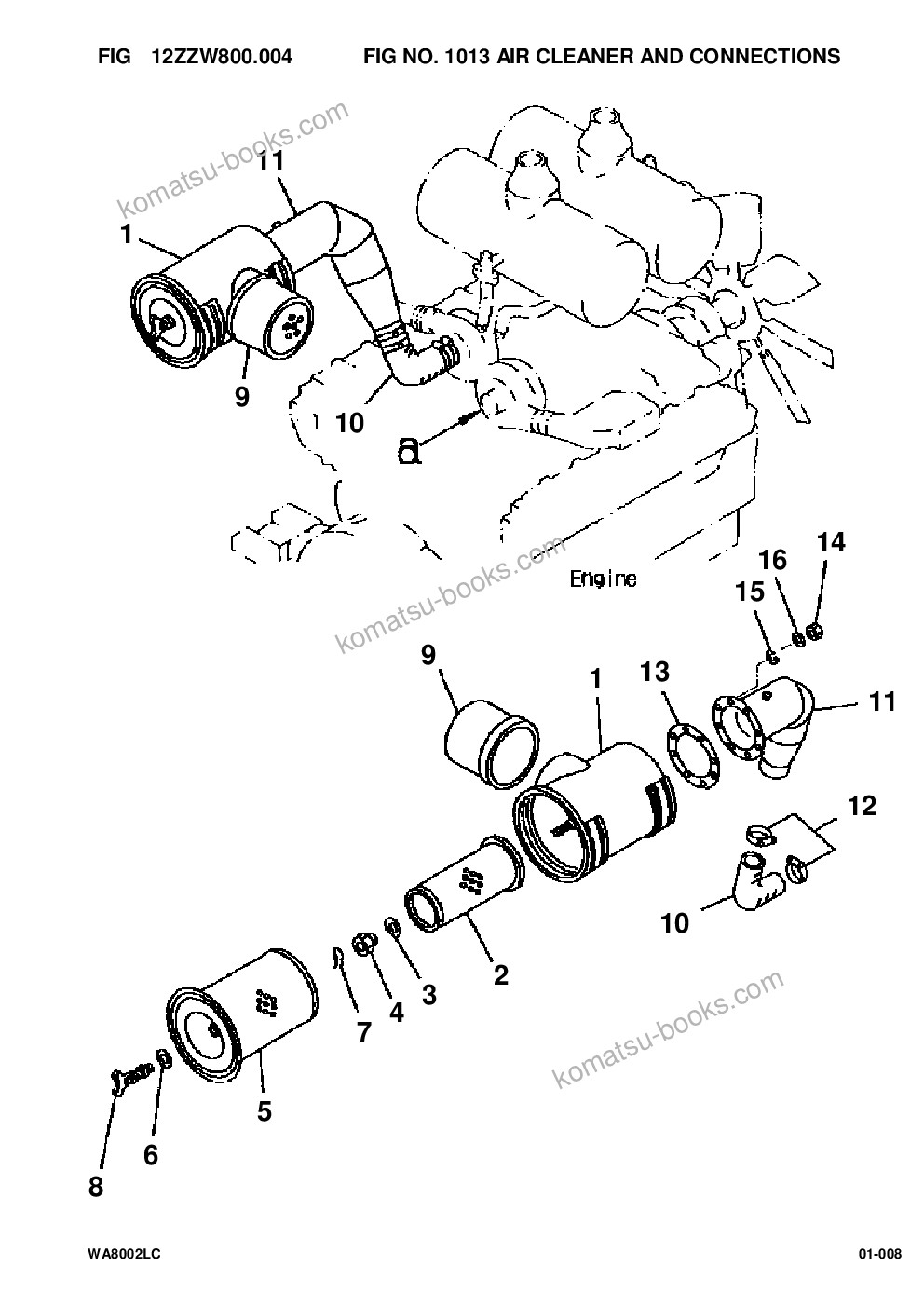 Komatsu wa800-2lc s/n a20020-up Parts catalog cover Page 8