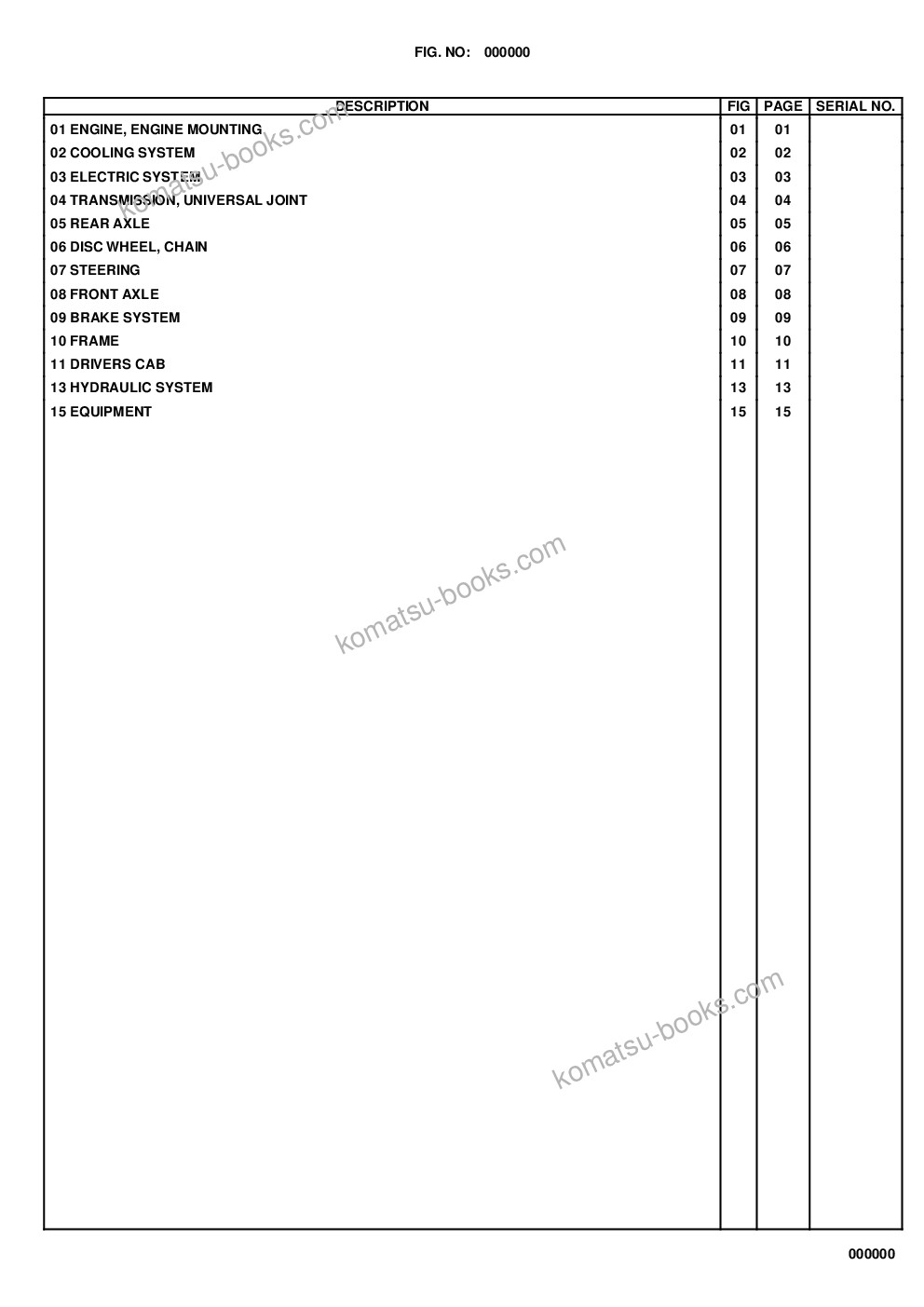 Komatsu wa80-5 s/n h50051-up Ersatzteilkatalog Titelseite