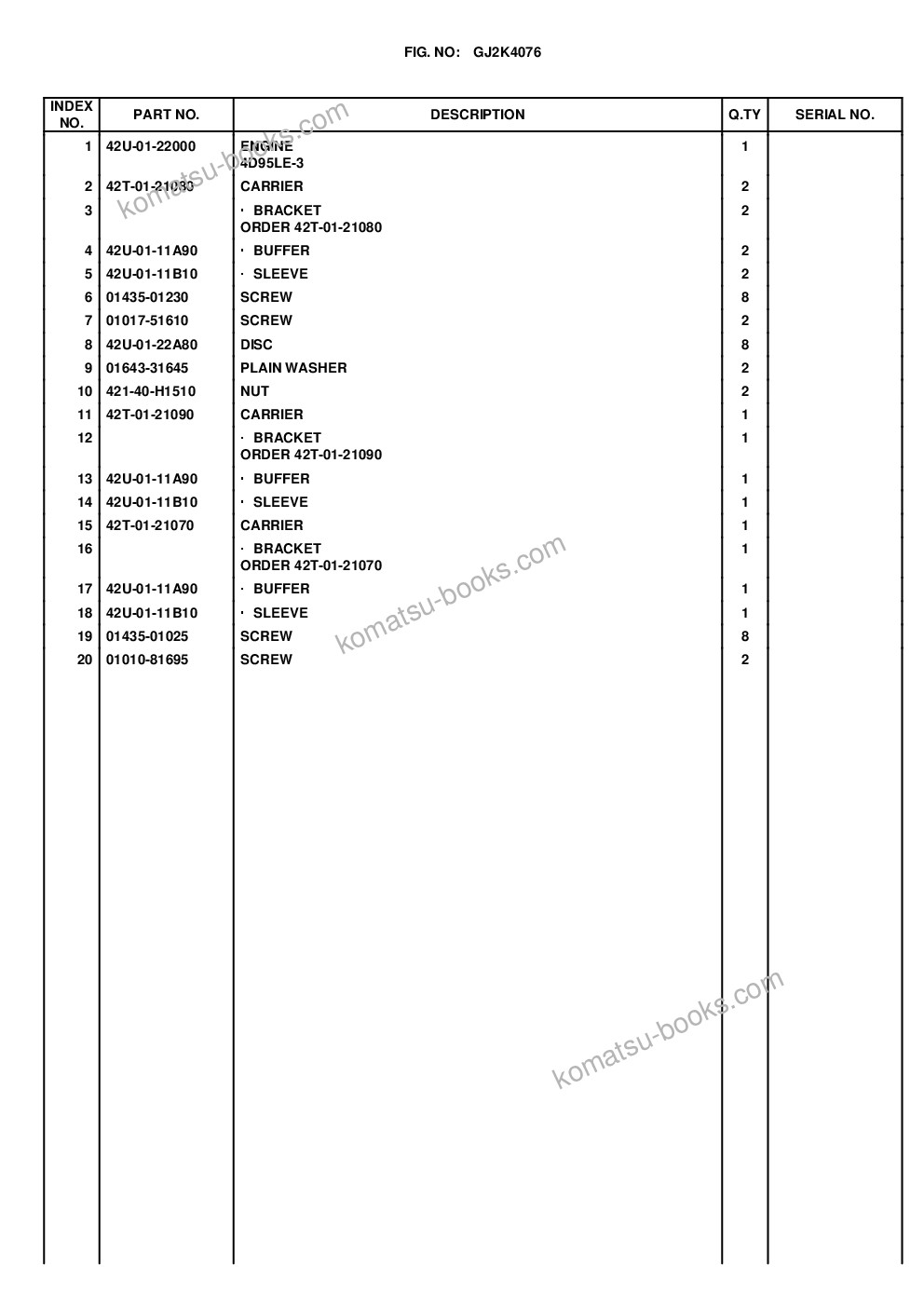 Komatsu wa80-5 s/n h50051-up Ersatzteilkatalog Titelseite Seite 5