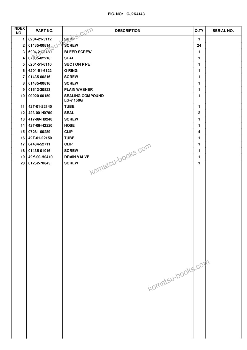 Komatsu wa80-5 s/n h50051-up Ersatzteilkatalog Titelseite Seite 9