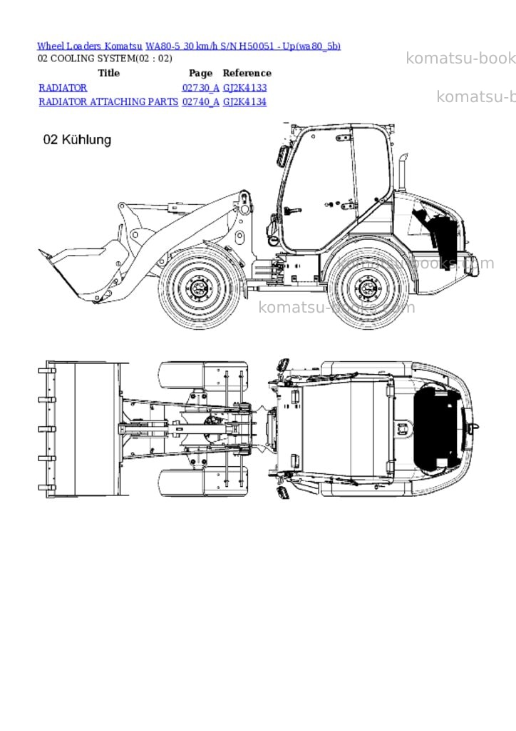 Komatsu wa80-5 30 km/h s/n h50051 - up Parts catalog cover Page 2 Komatsu wa80-5 30 km/h s/n h50051 - up Parts catalog cover Page 2