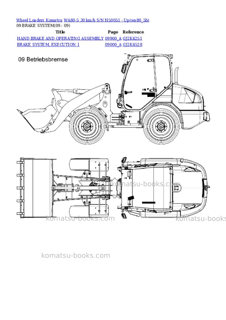 Komatsu wa80-5 30 km/h s/n h50051 - up Parts catalog cover Page 9 Komatsu wa80-5 30 km/h s/n h50051 - up Parts catalog cover Page 9