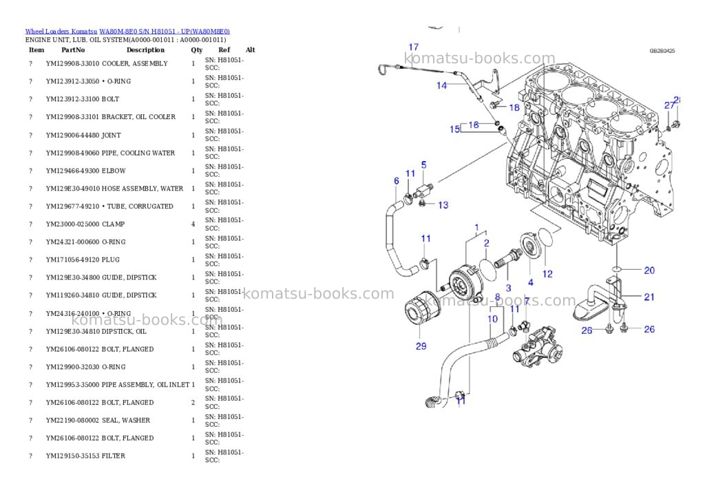 Komatsu WA80M-8E0 S/N H81051 - UP Parts catalog cover Page 10 Komatsu WA80M-8E0 S/N H81051 - UP Parts catalog cover Page 10