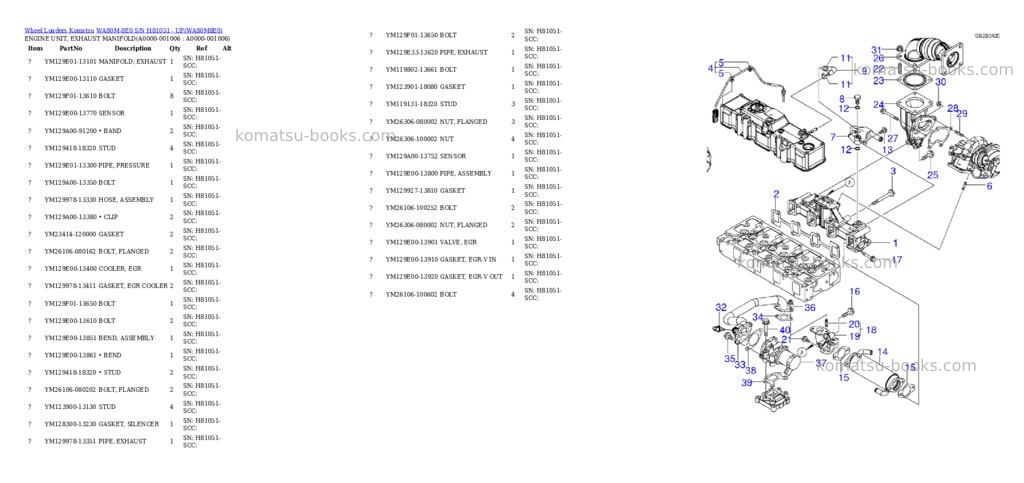 Komatsu WA80M-8E0 S/N H81051 - UP Parts catalog cover Page 5 Komatsu WA80M-8E0 S/N H81051 - UP Parts catalog cover Page 5