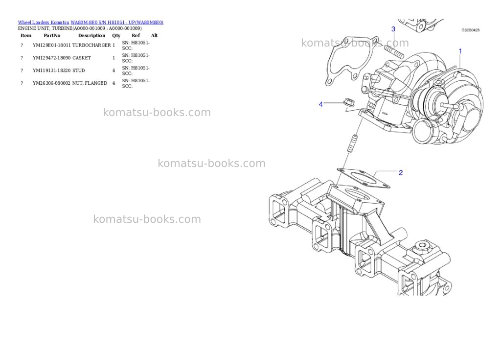 Komatsu WA80M-8E0 S/N H81051 - UP Parts catalog cover Page 8 Komatsu WA80M-8E0 S/N H81051 - UP Parts catalog cover Page 8