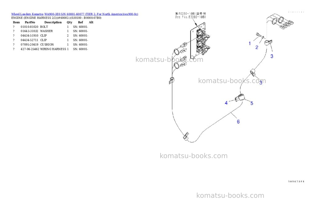 Komatsu wa900-3e0 s/n 60001-60077 tier 2, for north america Parts catalog cover Page 9 Komatsu wa900-3e0 s/n 60001-60077 tier 2, for north america Parts catalog cover Page 9