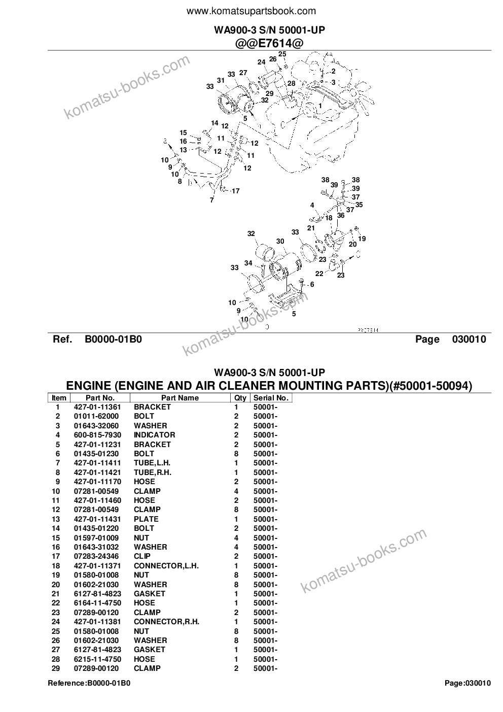Komatsu wa900-3 s/n 50001-up Parts catalog cover Page 3