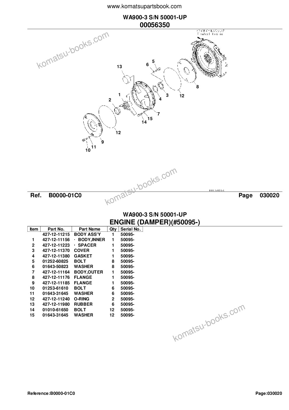 Komatsu wa900-3 s/n 50001-up Parts catalog cover Page 5
