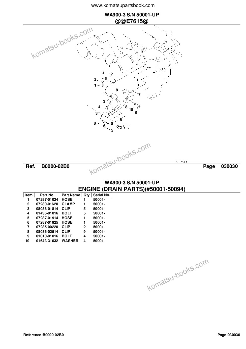 Komatsu wa900-3 s/n 50001-up Parts catalog cover Page 6